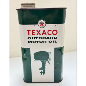 Texaco Outboard Motor Oil Can Vintage - 1 Qt